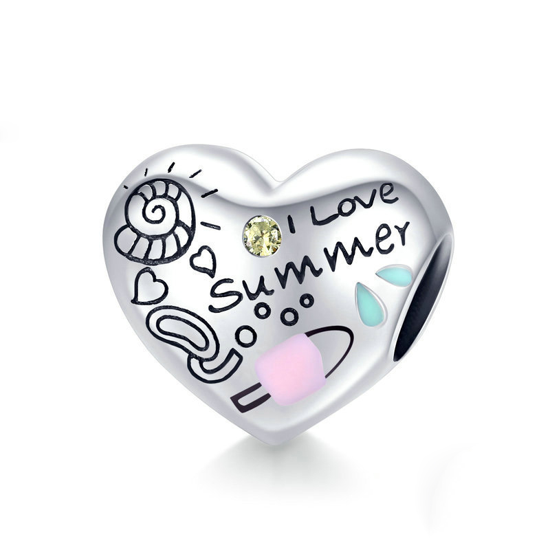 Hot Sale Summer Graffiti 925 Sterling Silver Beads DIY Beaded Bracelet Fashion High Quality Accessories