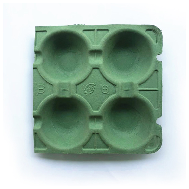 Green Squre or Rectangle Disposable Pulp Insert Biodegradable Molded paper Pulp Packaging Customized In Factory