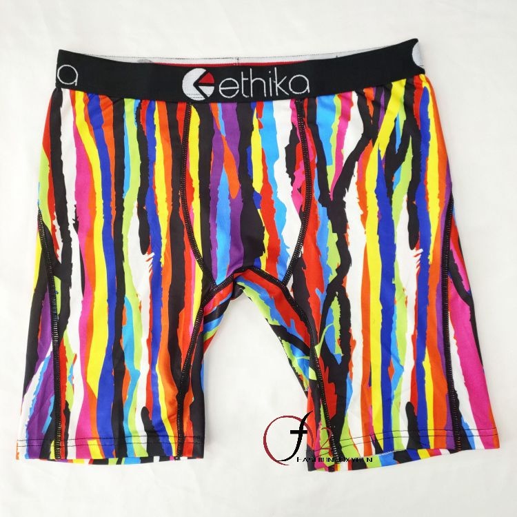 Новое поступление, мужское нижнее белье ethika с красочным принтом в полоску, мягкое нижнее белье, мужские дышащие трусы-боксеры из полиэстера