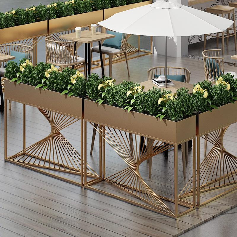 custom-made outdoor restaurant Flower shelf decoration rack iron fence simple flower pot rack
