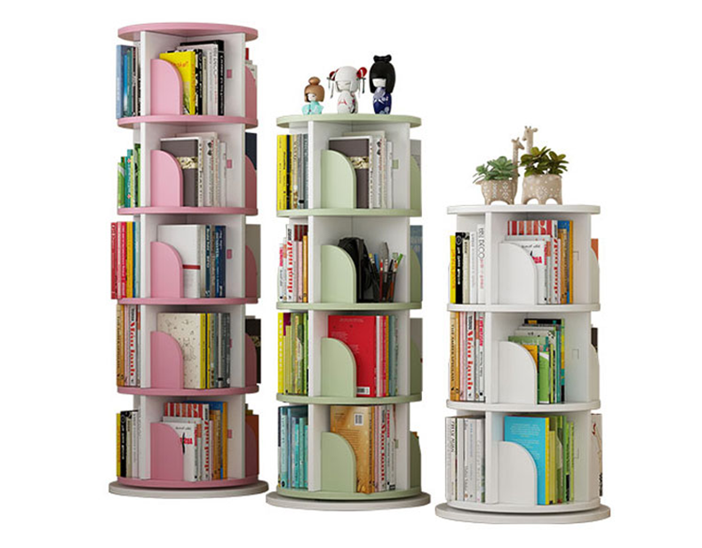 wooden revolving bookshelf Multilayer large capacity easy install design latest revolving bookshelf