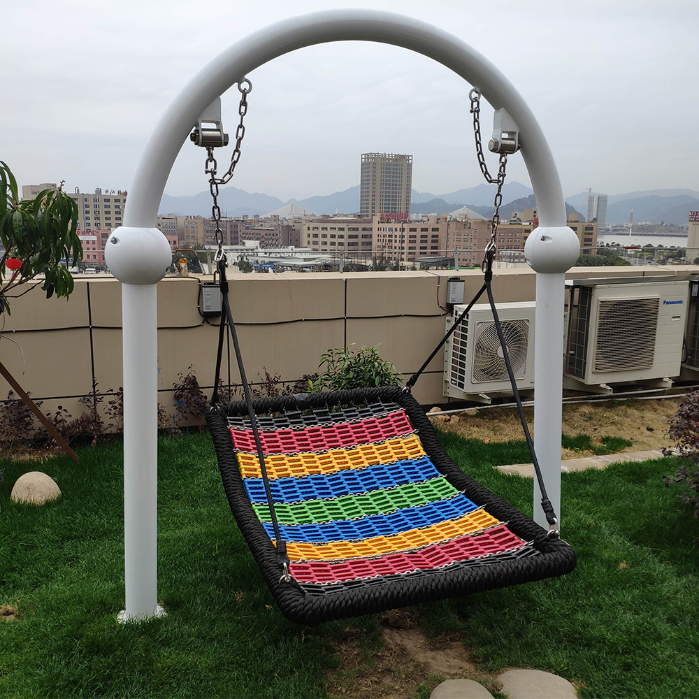 Qunzhen Kids Net Swing Park Playground Equipment Courtyard Garden Double Swing Chair