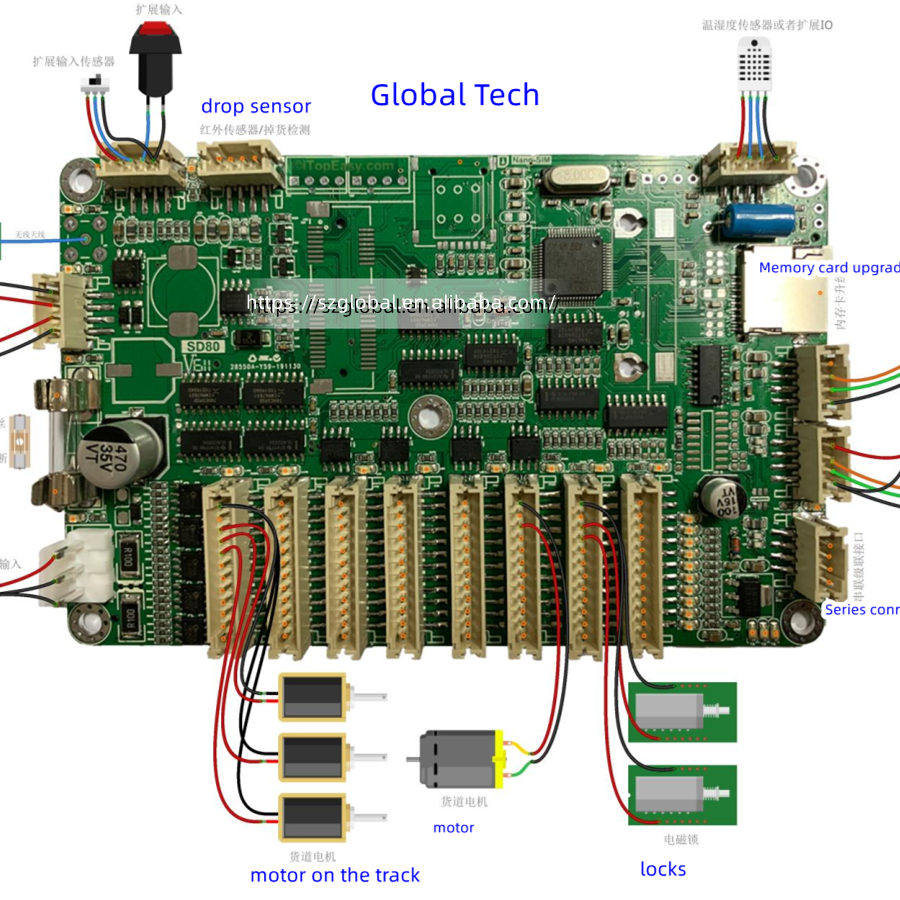 Vending Machine Motherboard Controller Drive Motor Control Board PCB Can Control 60 to 80 Unit Motors in Vending Machine