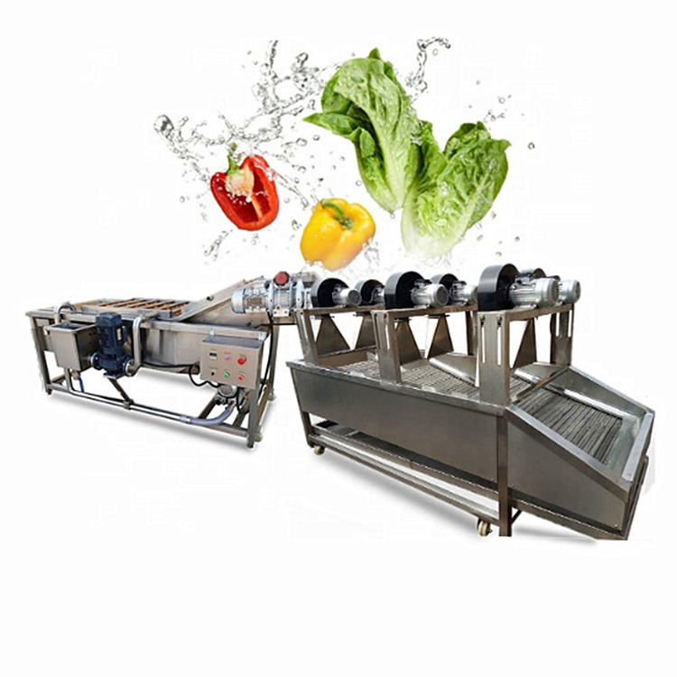 2020 vegetable washing cutting process line washing machine for fruit vegetable
