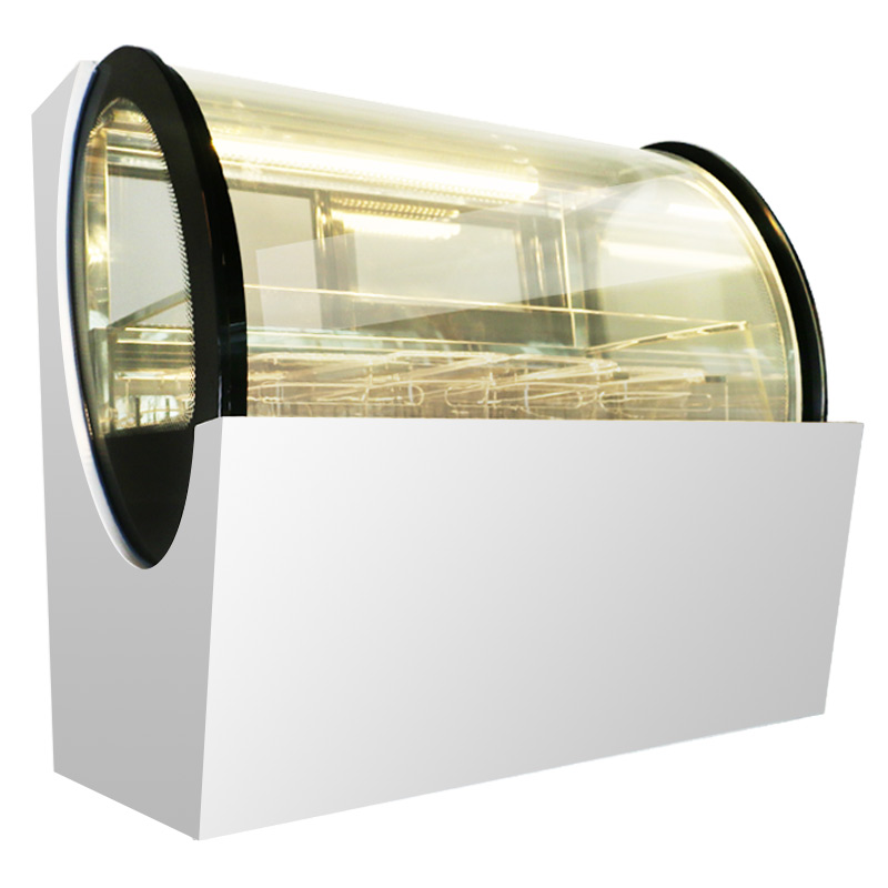 Luxury arc-shaped low temperature display refrigerator ice cream display freezer
