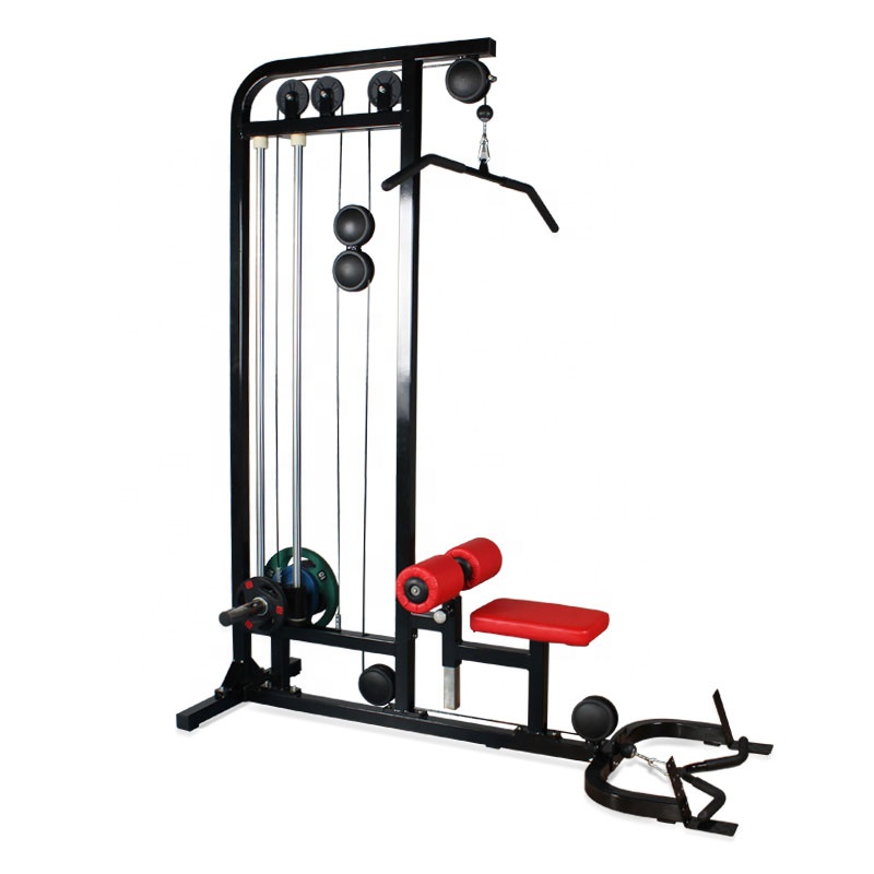 High Quality Exercise Gym Pin Load Lat Pulldown Machine with Gym Bar