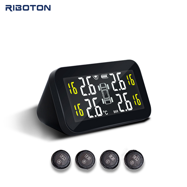 Wholesales Tire Pressure Monitoring System Monocrystalline silicon matte solar panel waterproof large color screen TPMS for car