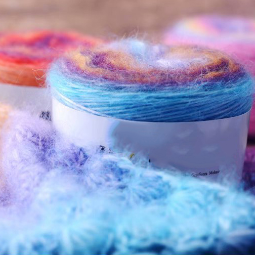 10 видов цветов Градиент Хлопок Twill сладкий торт ручного вязания крючком мохеровая пряжа