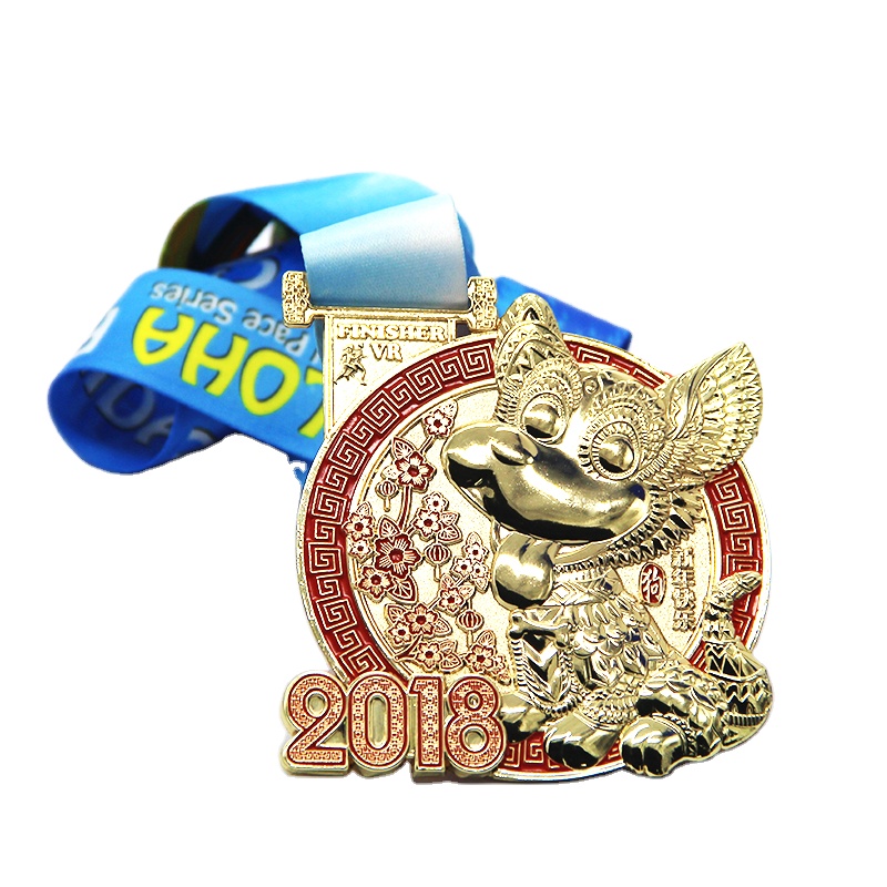 Customized With Ribbon Logo Gold Silver Copper Medals Metal Blank Sports Custom boxing medal