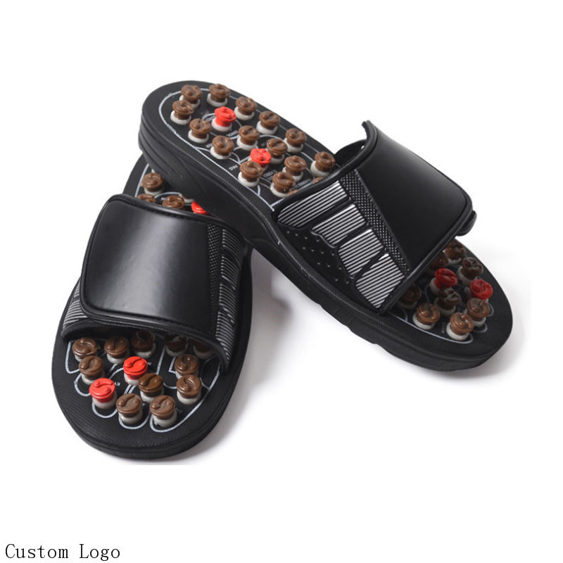 2023 hot sale foot reflex black home eva massage slippers digital therapy acupuncture shoes foot massage slippers