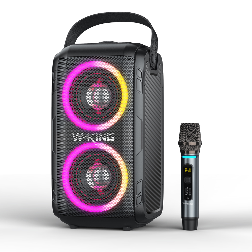 W-KING T9 Большой питание Hi-Fi бас портативный открытый сабвуфер беспроводной Bluetooth Бумбокс для вечеринки караоке