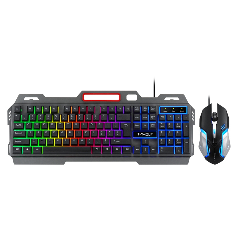 Hot sale 4 in 1 Gaming Keyboard and Mouse Headphone combo for PC Gamer Wired RGB light strip LED Backlit mechanical keyboard Set