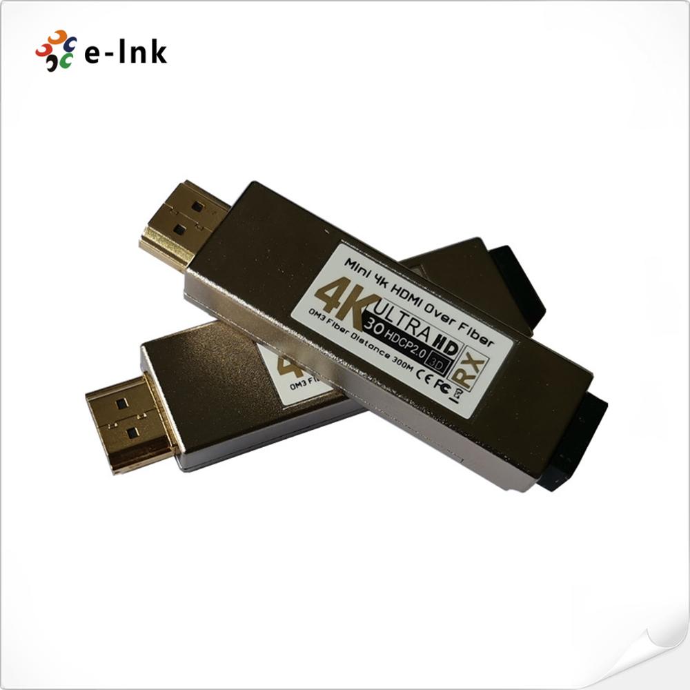 E-link MINI 4K HD-MI волоконно-оптический удлинитель передачи 300 м (1000ft) многомодовый 2LC двойной волоконно-оптический приемопередатчик