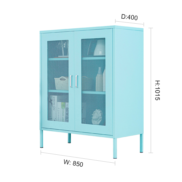 Modern Colorful 2 Doors Metal Cabinet Fashionable Organize Steel Storage Cabinet for Home