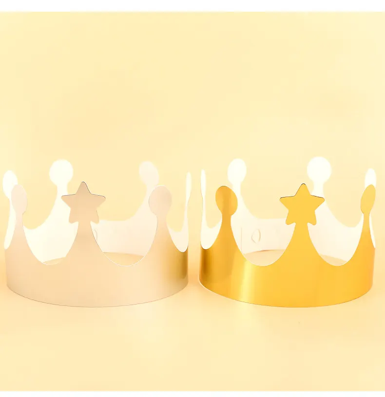 Children adult cake hat party hat golden silver color birthday party decoration disposable king queen paper crown hat