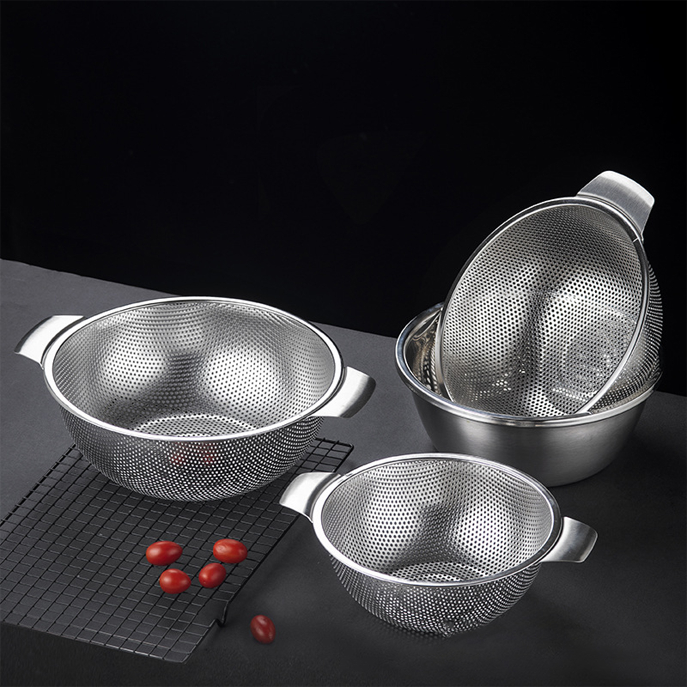 Efficient Handles Effortless Drainage Stainless Steel Basin Series with Cleverly Designed Handles Available in Multiple Sizes