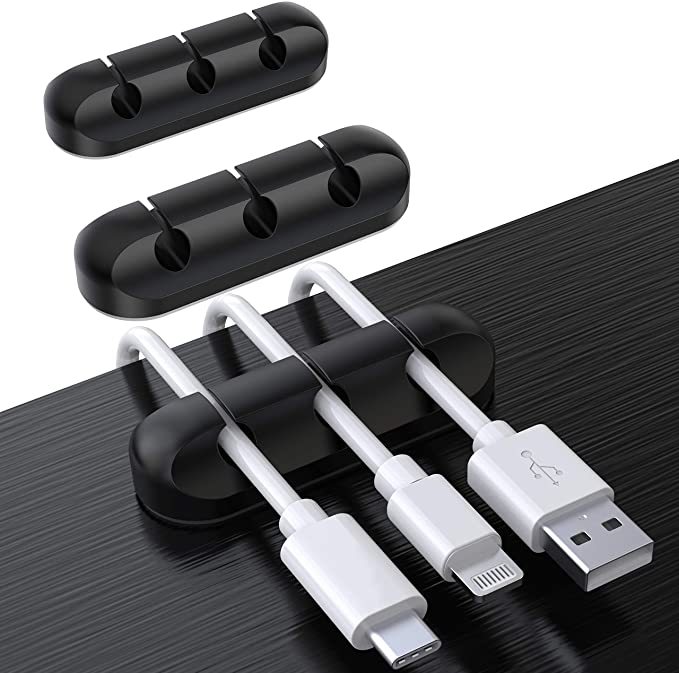 YDS Cable Holder Clips Cable Management Cord Organizer Clips Silicone Self Adhesive for Desktop