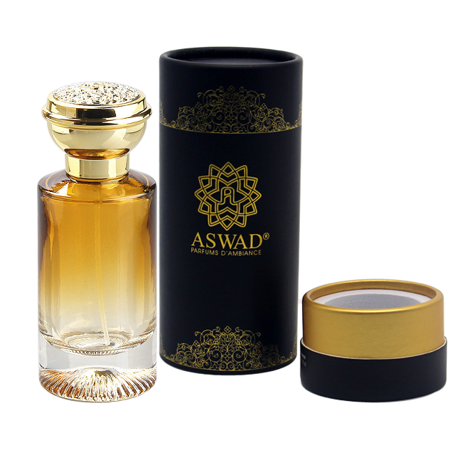 luxury design perfume packaging gold kraft boxes round fragrance bottles gift box paper tube