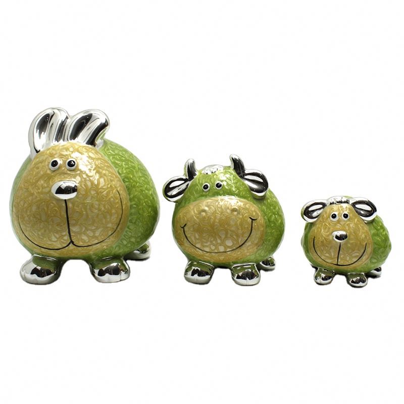 3pcs/set ceramic cute animal bank sheep money boxes safe saving coin box living room decoration