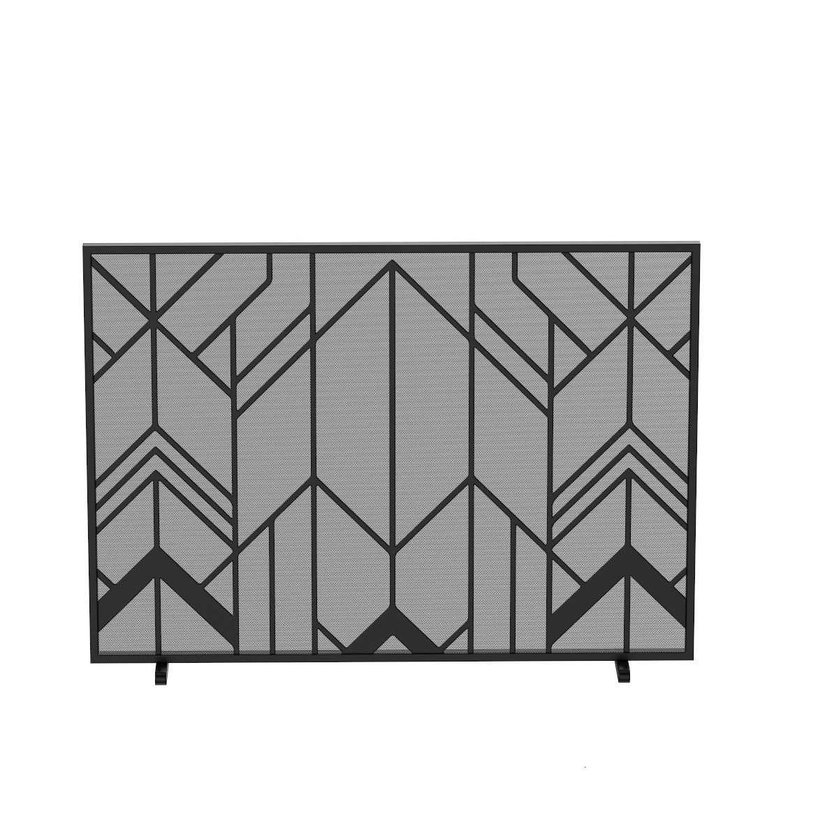 Wholesale Supply Wood Burning Fireplace Single Panel Fireplace Cover Wrought Iron Durable Fireplace Screen for Indoor Outdoor