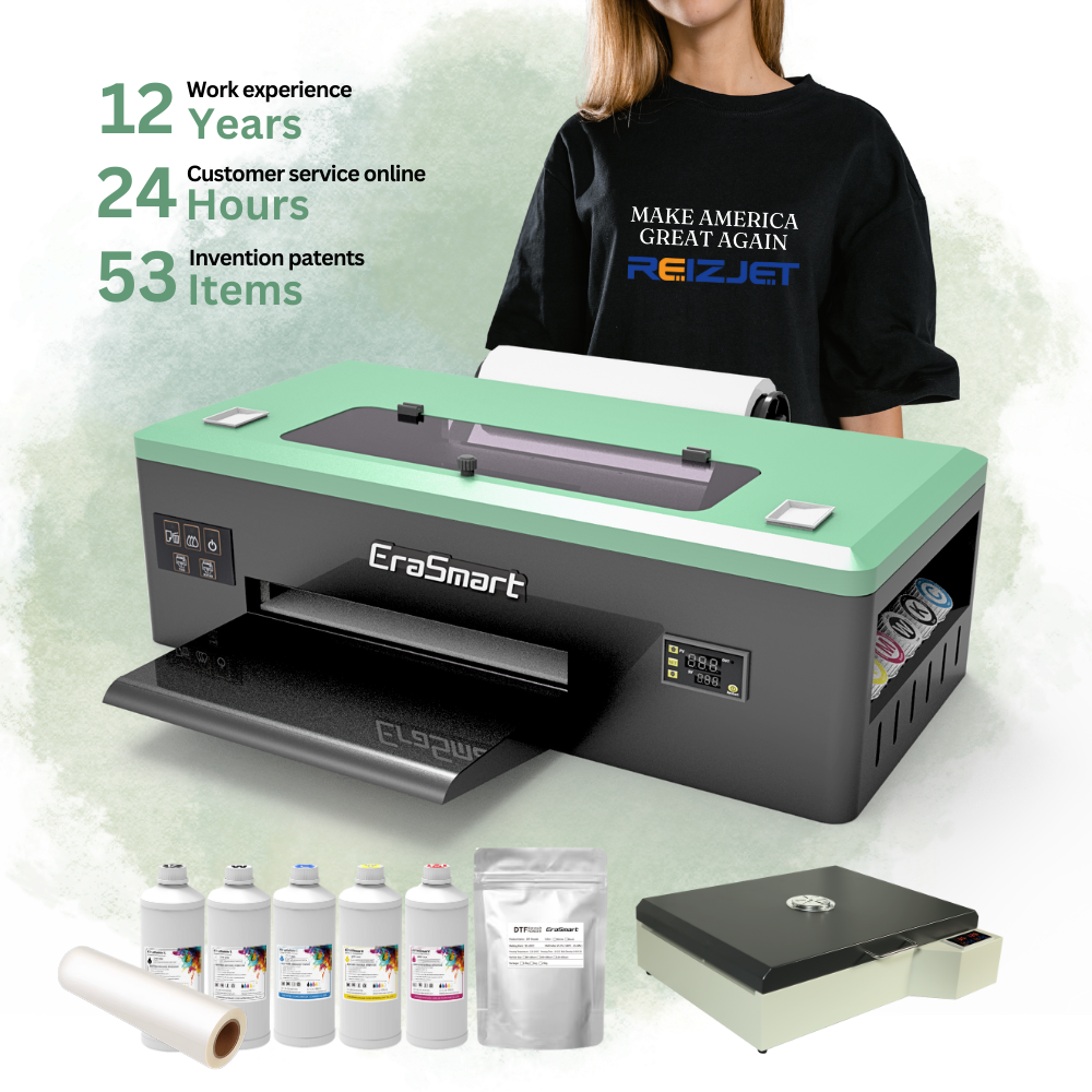 EraSmart 2025 Pink Digital A3 DTF Printer XP600 Pet Film 13Inch impresora Dtf Printer With Pink Oven For Any Textile