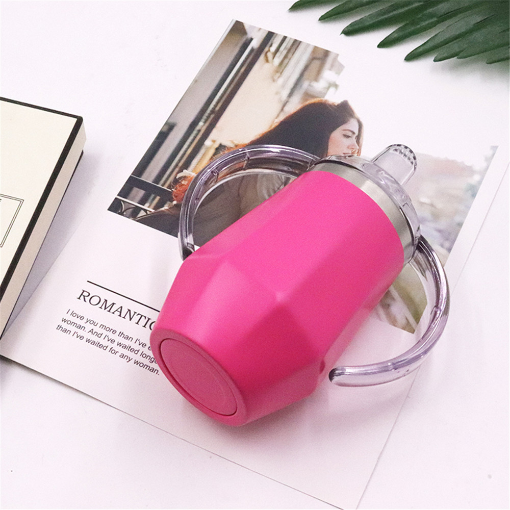 watersy hotsell 12 oz double wall stainless steel mini baby milk cup with handle easy to carry with lid bpa