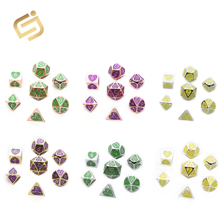 High quality custom printed dice custom colorful engraver bulk game metal dice manufacturer