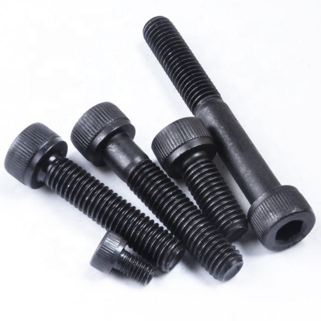 China Wholesale Grade 12.9 Inch Size Black Socket Bolt Cap Flat Head Screw DIN912 1/4 5/16 3/8 Cap Allen Screws