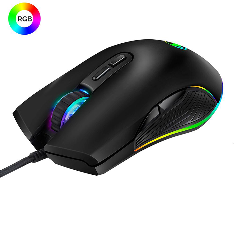 Эргономичная usb Проводная игровая мышь RGB с 4 режимами подсветки