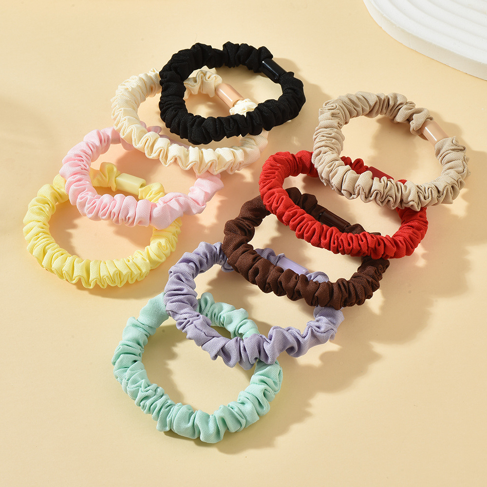 Korean Style Elastic Hair Bands Kids High Elasticity Fresh Simple Design DIY Accessories Flat Buckle Thin Cotton Version Hair