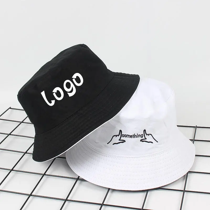 Factory Price Bulk Custom Logo Embroidery 100% Cotton Reversible Bucket Hats