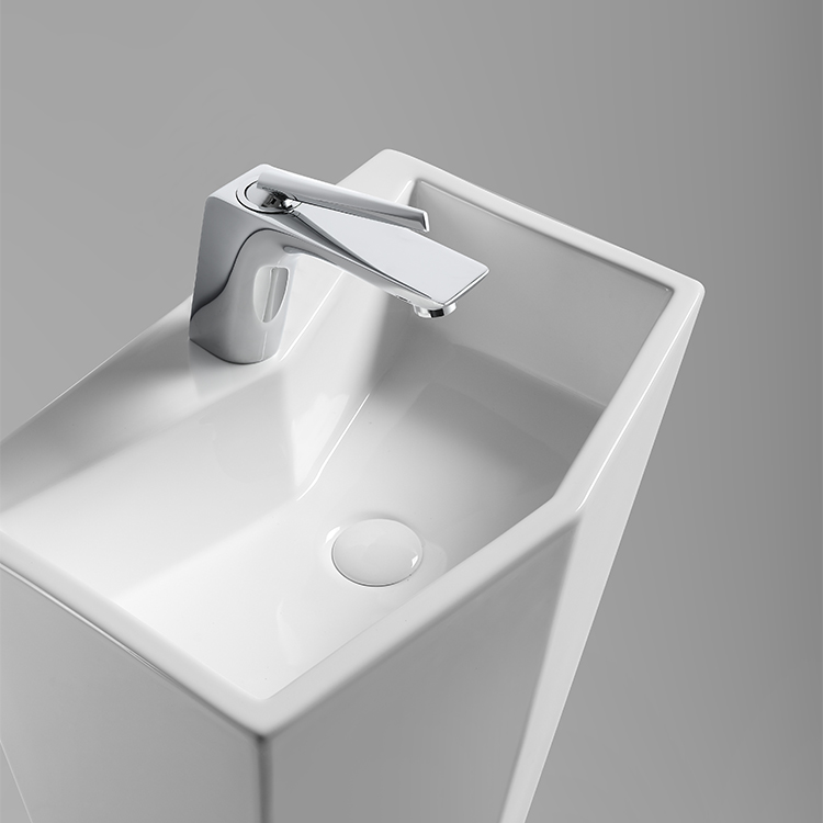 sanitary ware Bathroom sink Floor Standing One-Piece Wash Basin bowl Ceramic Pedestal basin