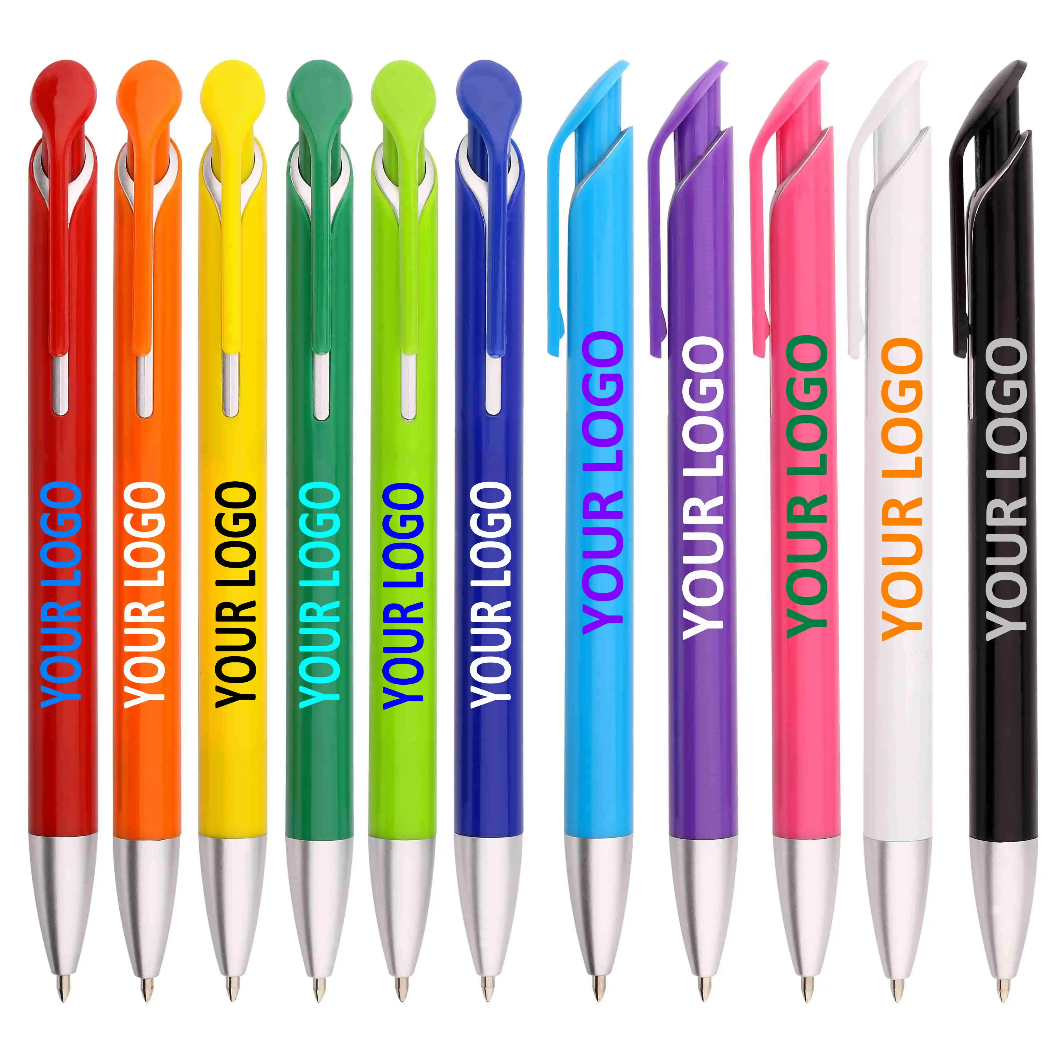 Plastic smooth ballpoint pens high quality low price retractable 1.0 mm ball point pen ball pens-customized logo and ink