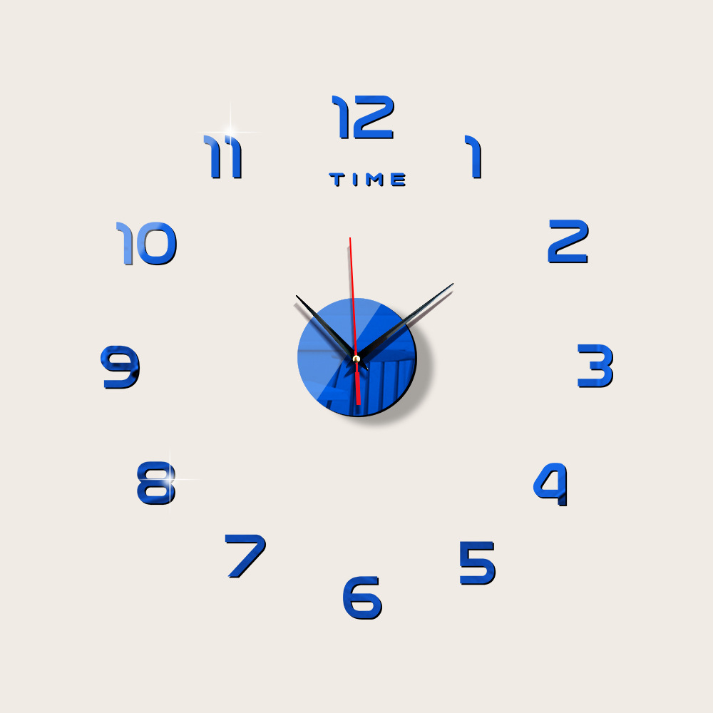 American Style Large Wall Clock Home Decorative Wall Sticker Frameless Digital DIY 3D Wall Clock Acrylic