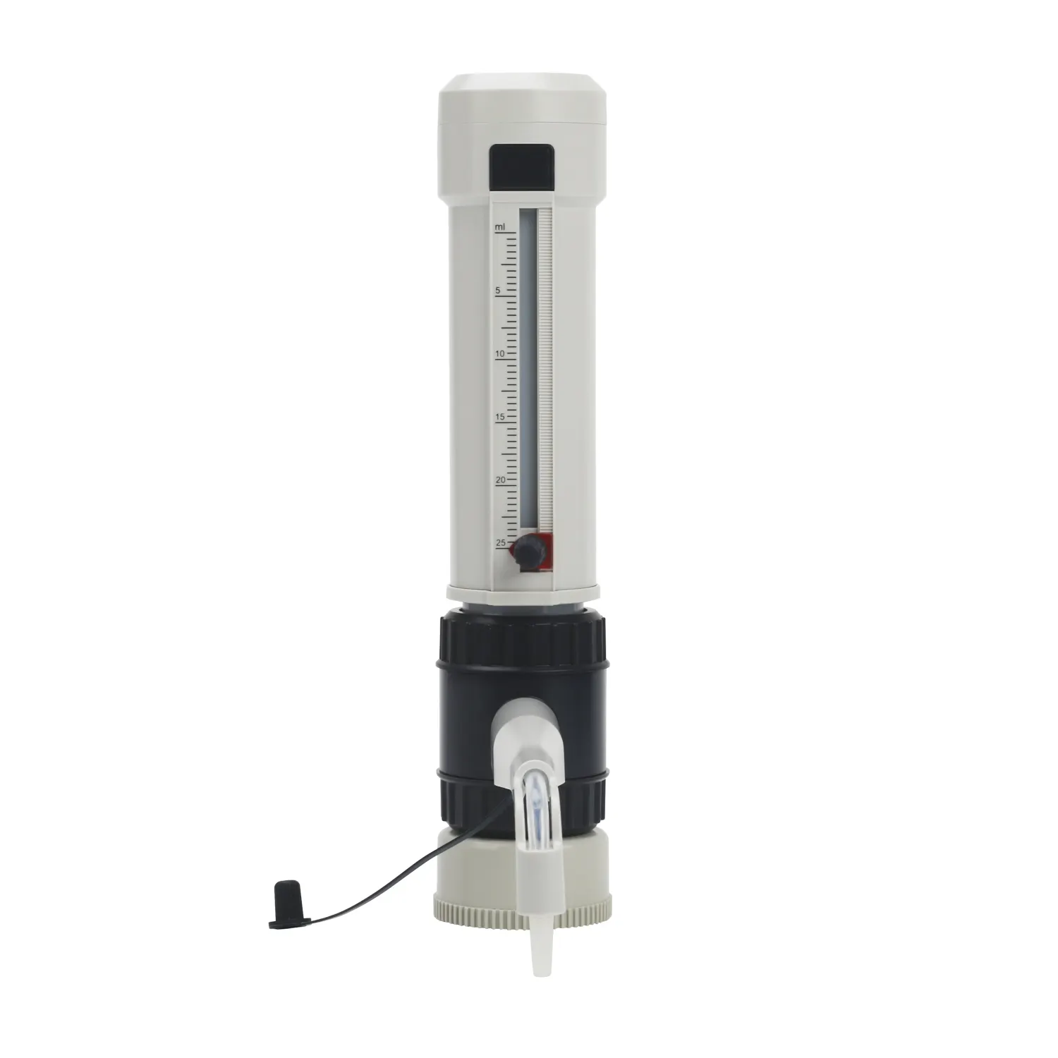 Fully autoclavable bottle top measured laboratory dispenser for chemical liquid transfer