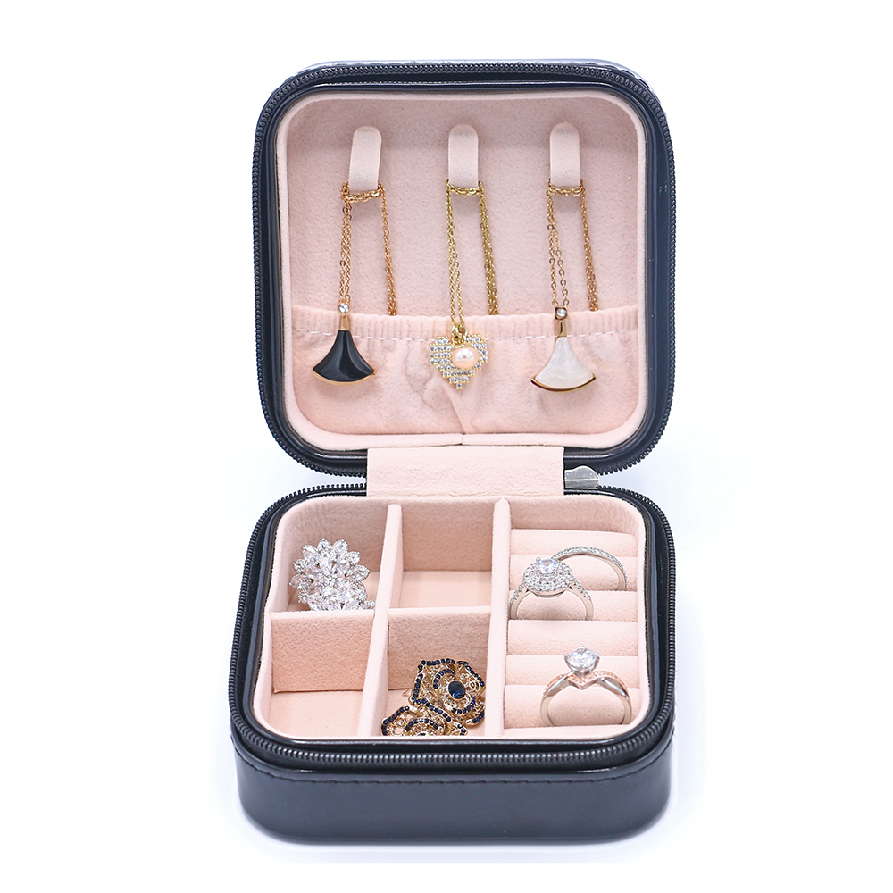 Factory wholesale multi-functional large capacity cosmetics box portable PU jewelry storage box