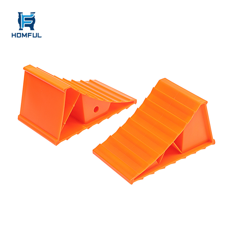 Yellow Plastic Truck RV Chock Trailer Wheel Chock For Keeping RV Or Trailer In Place