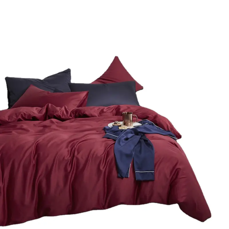 Modern and simple solid color quilt cover 60 branch long staple cotton bedspread household bedding