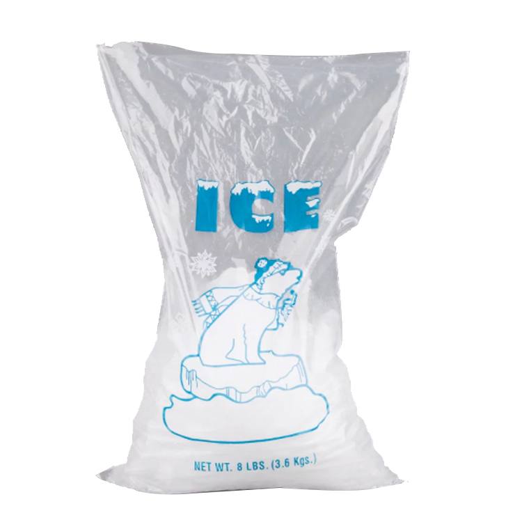 Hot Selling Disposable Ice Cooler Cube Plastic Bag Wicket Ice Bag with Twist Tie