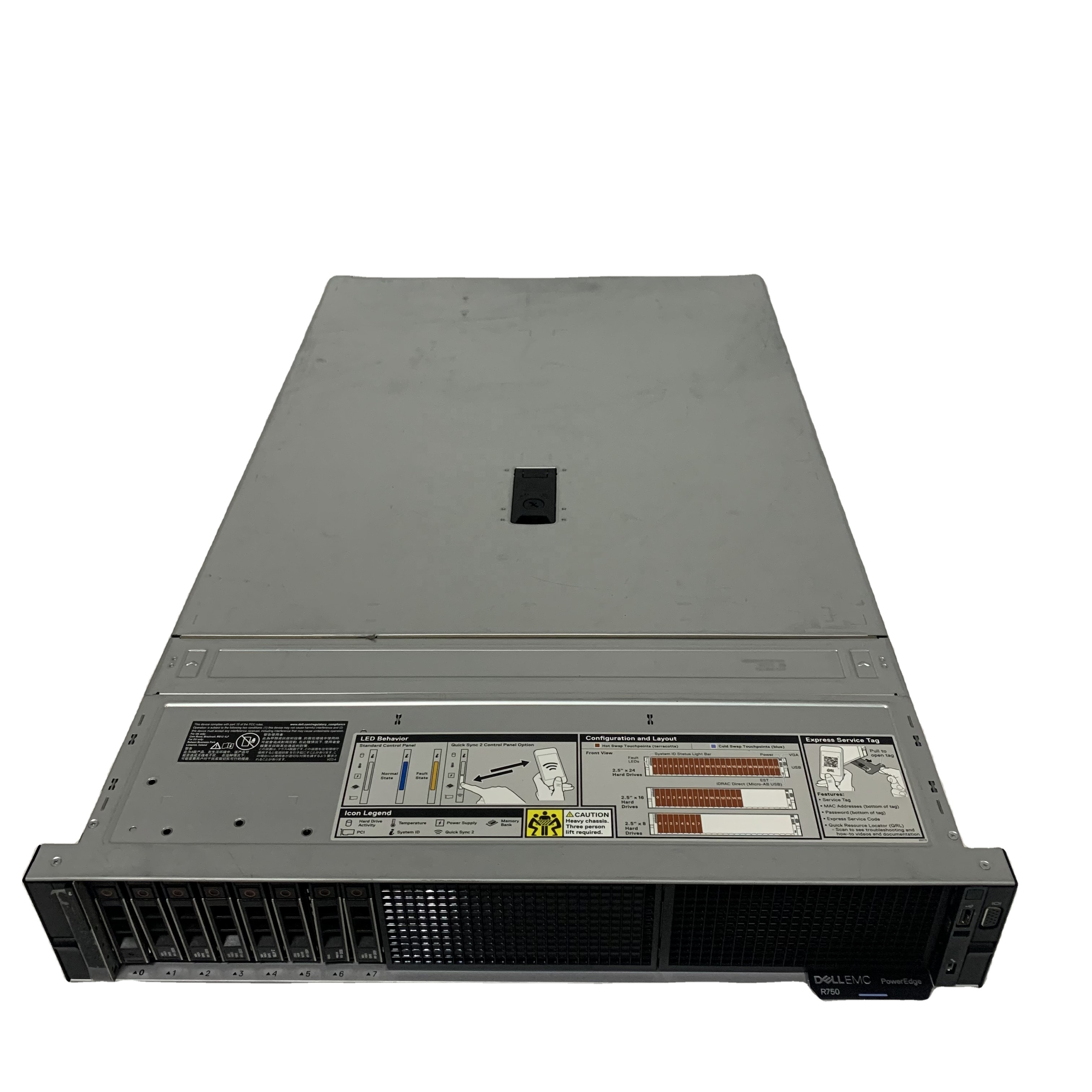 Серверная стойка 2U D-ell R750, 4 порта SSD DDR4, сервер на уровне предприятия, Intel Xeon 6346 poweredge r75