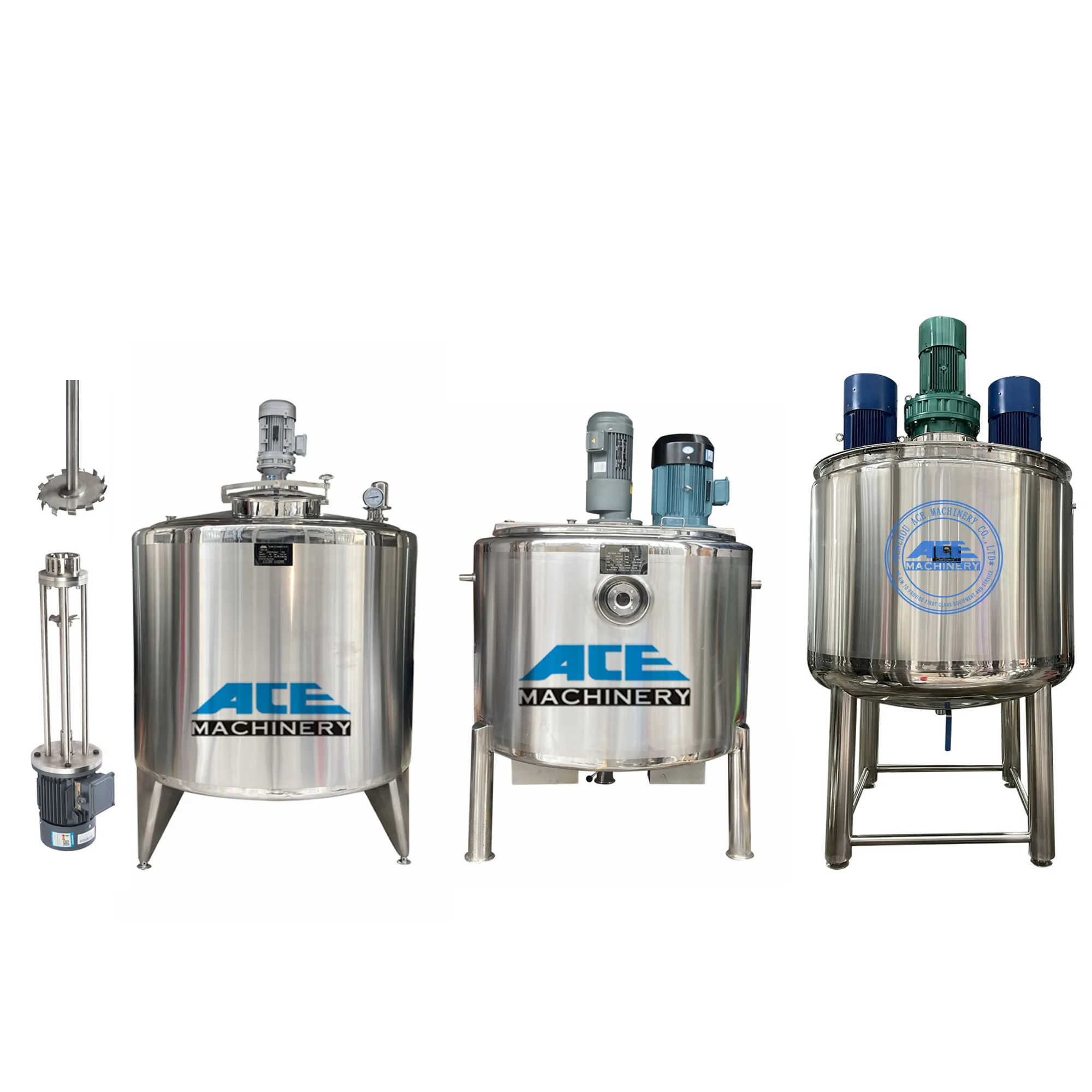 Price Of Stainless Steel Mixing Tank Liquid Chemical Food Blending Heated double Jacket Mixer Tank With Agitator Mixing Tank
