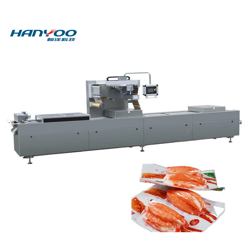 DPS-520 Automatic Stretch Film Thermoforming Meats/Vegetable/Seafood/Nuts/Food Vacuum Packaging Machine