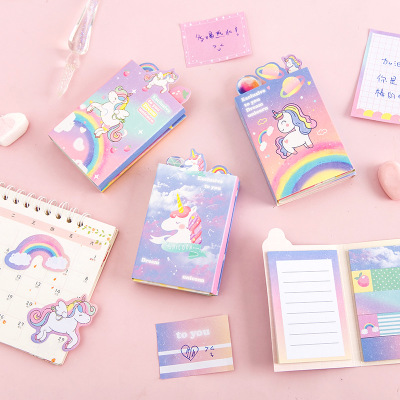 Животных Единорог sticky notes Малыш обучения инструменты корейский Kawaii Радуга memo sticky Примечание