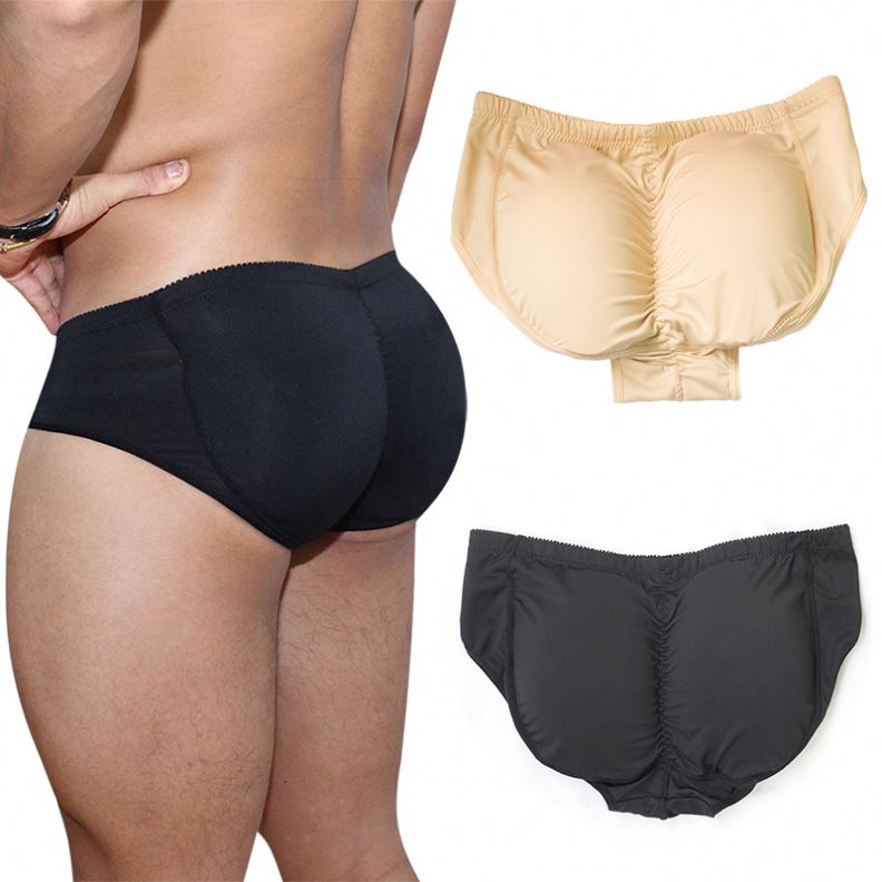New Stock Men's Underwear Butt Lift Panty Shapers Plus Size Sexy Brief Big Hips Buttock Pads