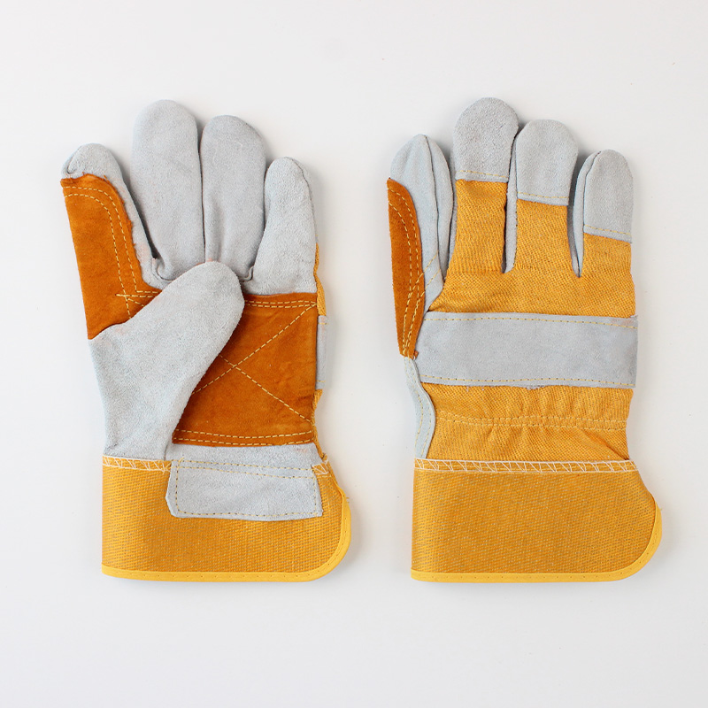 Wholesale double palm working gloves Industrial Usage welding gloves cow split leather gloves