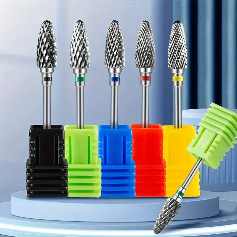 Tungsten Carbide Nail Drill Bits Pedicure Electric Manicure Drill Accessory Milling Cutters Nail Gel Polish Remover Nail Tools