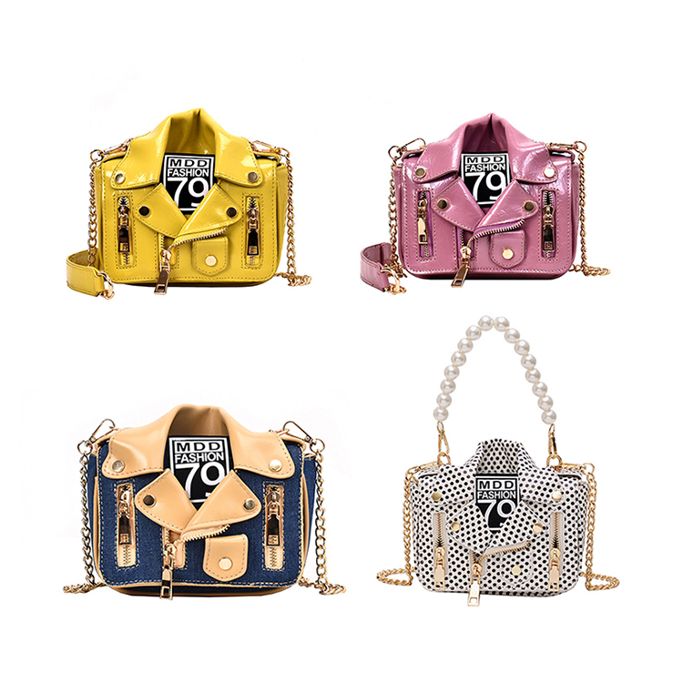 Fashion Girl Purses Small PU Leather Jacket Purses Hand Bag Women Square Jacket Purse Leather Small Crossbody Handbags For Women
