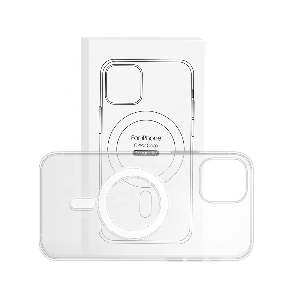 For iPhone 12 Clear Case Silicone Magnet Cover Shockproof Soft Transparent Magnetic Phone Cases Cover Magnetic Phone Case