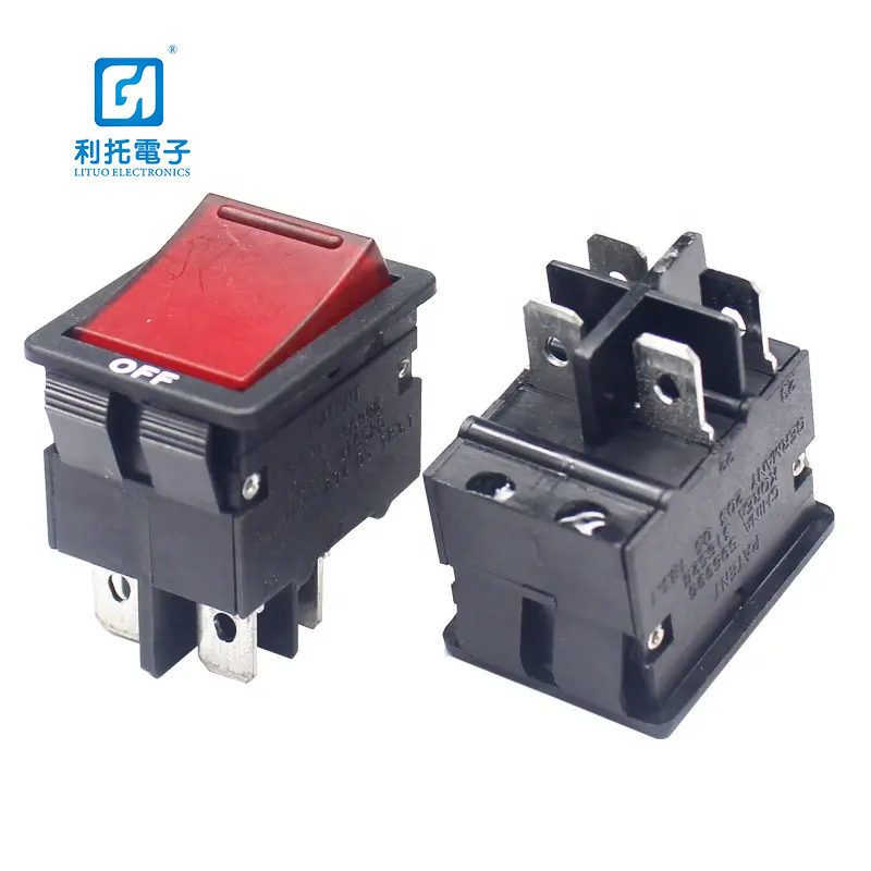 Переключатель выключателя DPDT 4-20 А, SS-005 защиты от перегрузки, с подсветкой