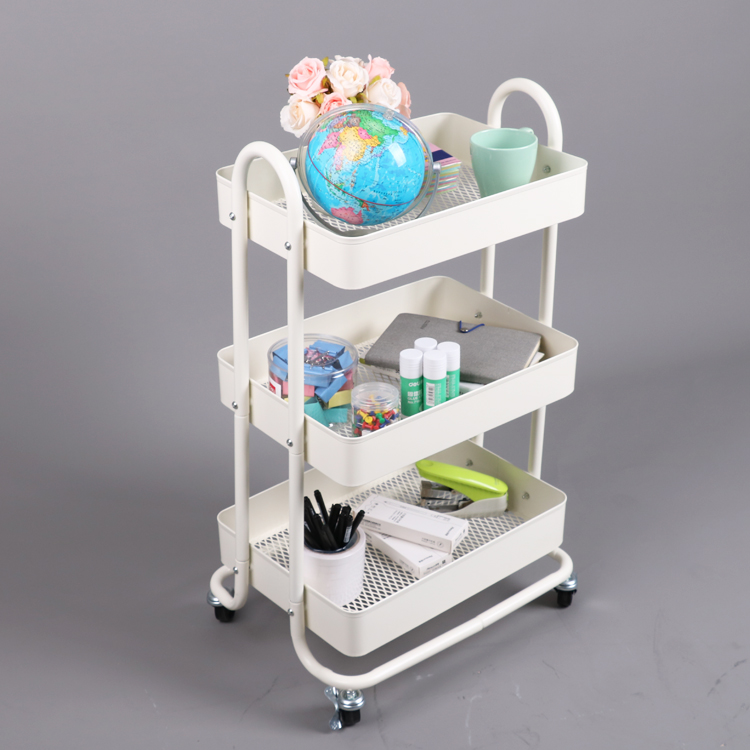 Оптовая продажа с фабрики 3 уровня металлическая сетка Rolling Cart тележка